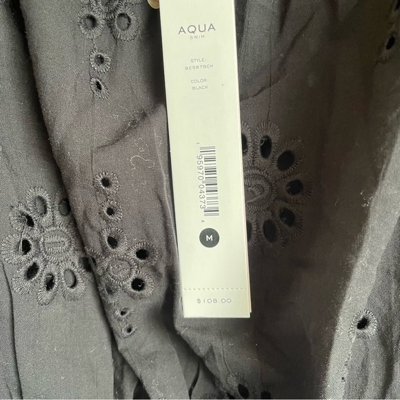 Aqua Swim Eyelet Tiered Peasant Cover Up Dress M NWT - Picture 11 of 13